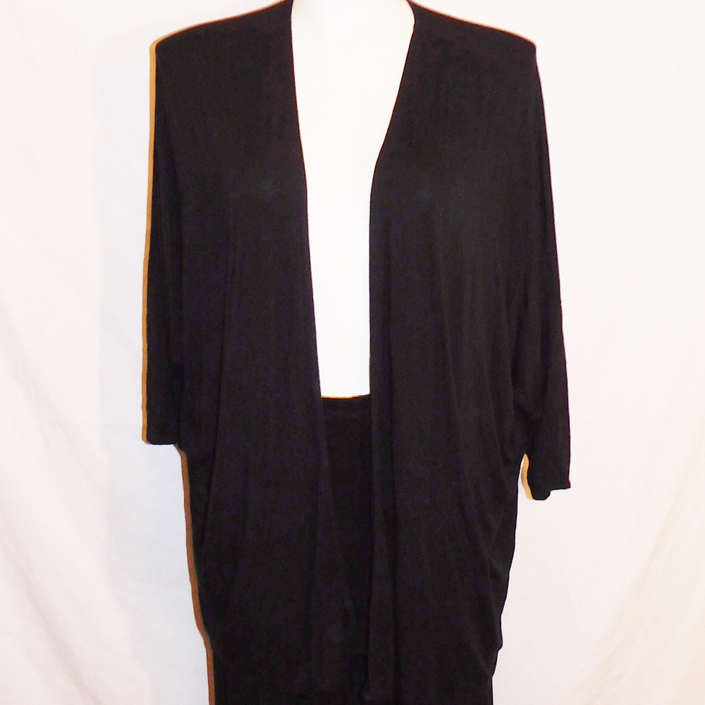 26/28 Lane Bryant Black Stretch Knit Cardigan EUC